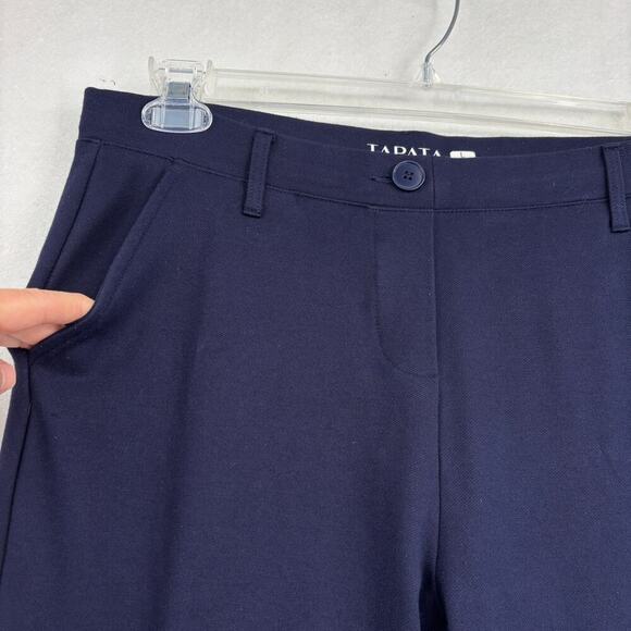 Tapata Pants Womens Size L Navy Blue Straight Leg Pull On Ponte Knit Stretch - Picture 3 of 9
